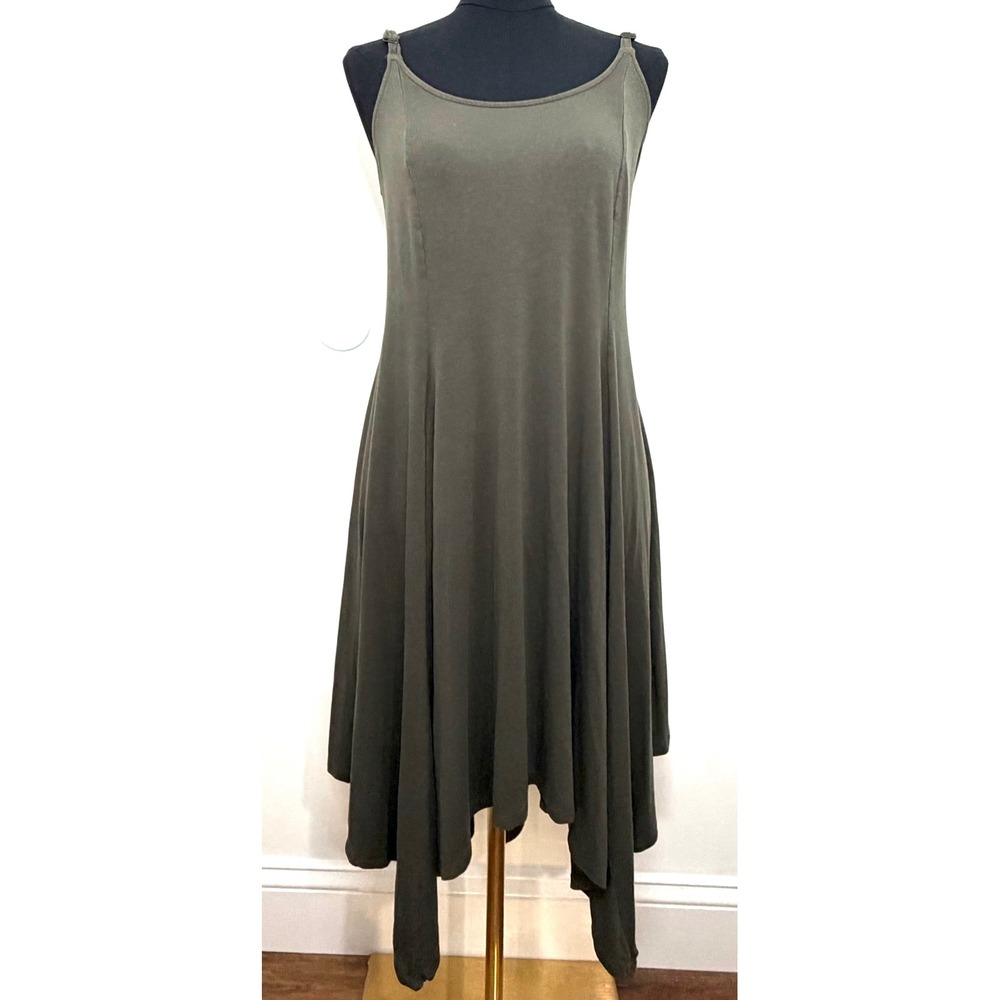 Torrid Olive Green Handkerchief Hem Midi Dress Size 00